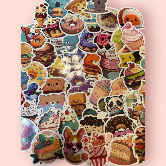 Stickers Lot - Kawaii Donuts and Food Stickers - Random Lot of 10 - Picture 1 of 2